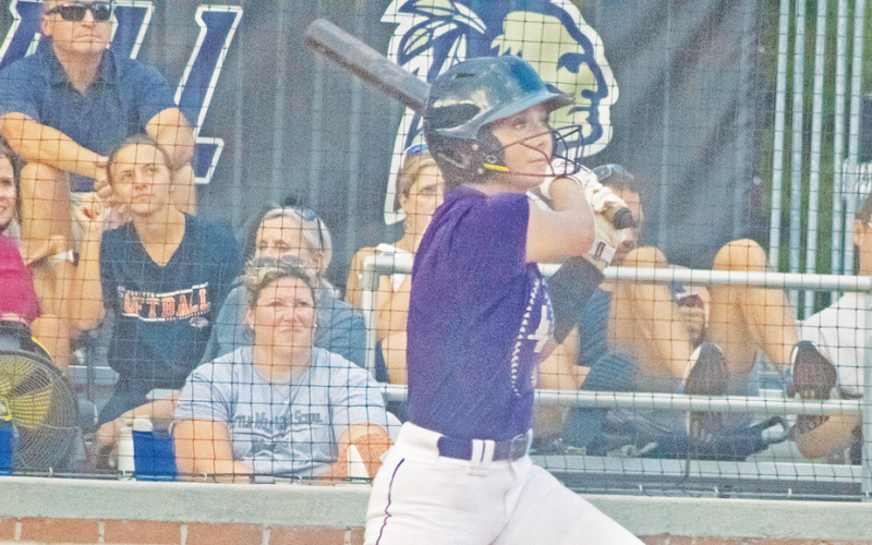 Lumpkin County’s Cadence Ivey lays down a hit at a previous game.