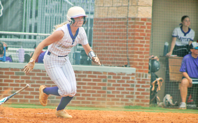 Lumpkin County’s Brooklyn Estrella smacks a hit for the Indians.