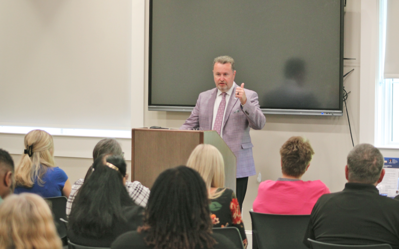 Commissioner Kevin Tanner was on hand last week at the Lumpkin County Library as he discussed the current state of mental health and the effort to help those in need.