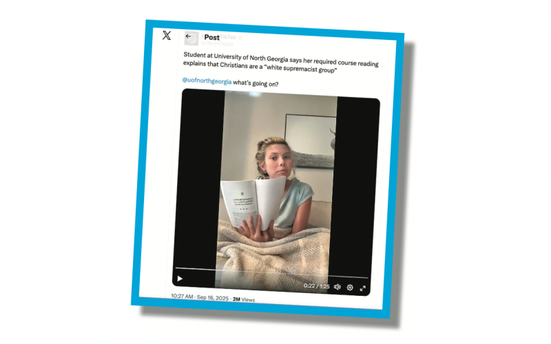 University of North Georgia senior Kelbie Murphy posted an online video in which she questioned a passage in her textbook for an online Communications course.