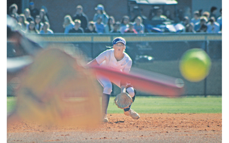 Lumpkin County’s Tia Sparks eyes a hit during last week’s Game Three matchup against Southeast Bulloch.