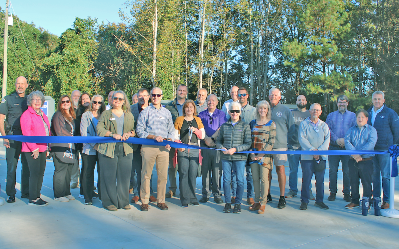 Members of Lumpkin County’s Recycling Committee were joined by local leaders and County and City officials last week for the ribbon cutting at the long-awaited recycling station, located next to the Transfer Station on Barlow Road near downtown.