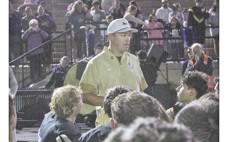 Lumpkin County Head Coach Heath Webb praises his athletes after their historic win last week.