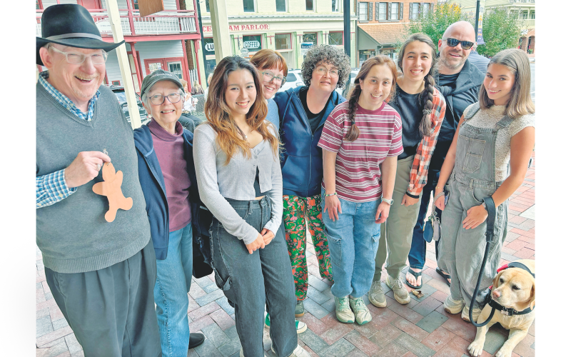 The team of Well Made Dahlonega affiliated "elves" making the Children of All Ages Tree possible include, from left, Thomas Scanlin, Tommye Scanlin, Diana Robles, Lily Vander Veen, Megan Noble, Leah Basso, Lucy Basso, Levi Hansard, Charlotte Sessions and Baymax Sessions.