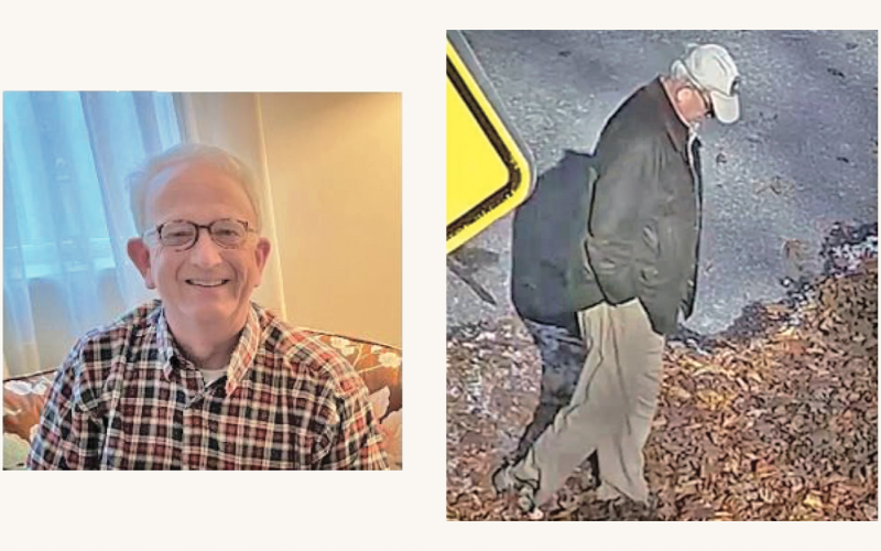 It's believed that Charles M. Hosch was dressed as pictured in the photo on the right when he set out on a hike on Blood Mountain last Tuesday.
