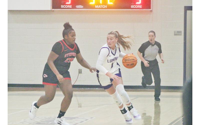 Lumpkin County’s Maddie Lee blows by a defender during a matchup earlier this season.