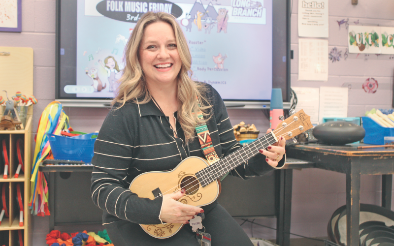 Long Branch Elementary School teacher Ami Young believes music is a healthy emotional outlet for students. “It’s soothing at times or it’s joyful at times, depending on what you’re listening to or recording or creating—it’s just a deeply emotional and good experience.”