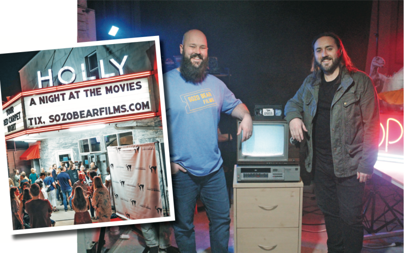 Sozo Bear Films co-owners Brad Kennedy (left) and Luke Pilgrim are bringing their eighth annual short film festival, A Night at the Movies, to the Holly Theater on January 30 to highlight more excellence in independent moviemaking.