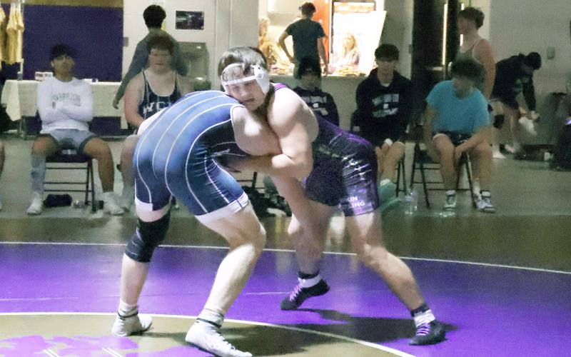 Lumpkin senior Mike Nichols looks for an opening against his opponent.