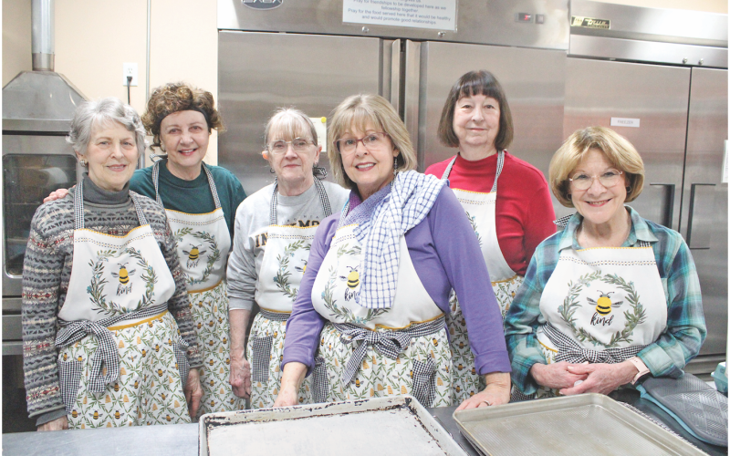 The ladies of Dahlonega Baptist Church will be lending their substantial culinary skills to the upcoming Soup Bowl on February 1, benefitting local charity Side by Side in Service. Pictured (from left) are Mary Stover, Judy Brown, Beth Hampton, Melanie Pruitt, Judy Wiggins and Dorothy Walsingham.