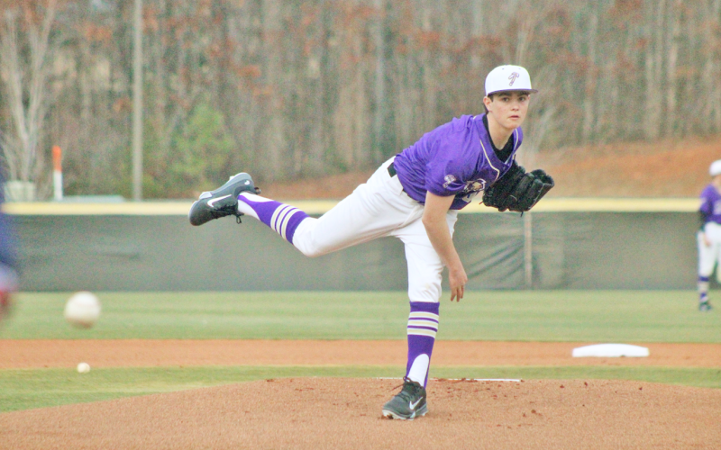 Sophomore Sam Stancil was the starting pitcher for Lumpkin’s opening day against Coahulla.