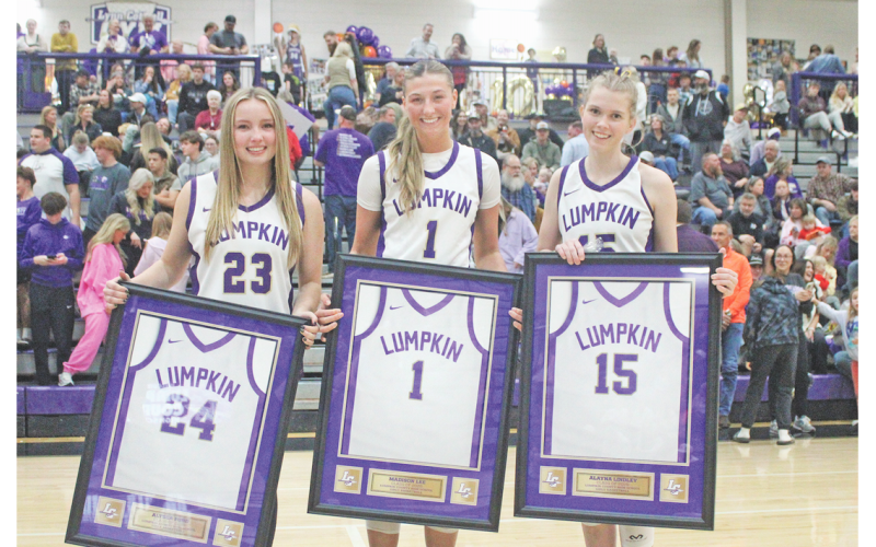 The Lady Indians honored Alyssa Ford, Maddie Lee and Alayna Lindley on Senior Night.