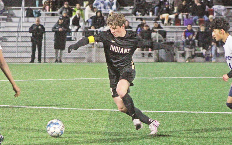 Lumpkin County’s Jack Fugich makes a play on the ball during a recent contest.