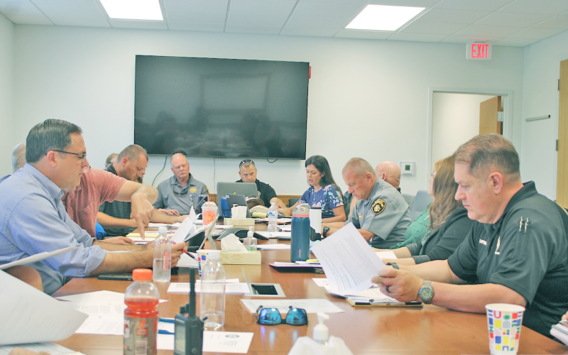Members of the Lumpkin County Board of Commissioners, County staff and employees of the Lumpkin County Sheriff’s Office gathered last Wednesday to discuss priorities for the department’s FY’27 budget.