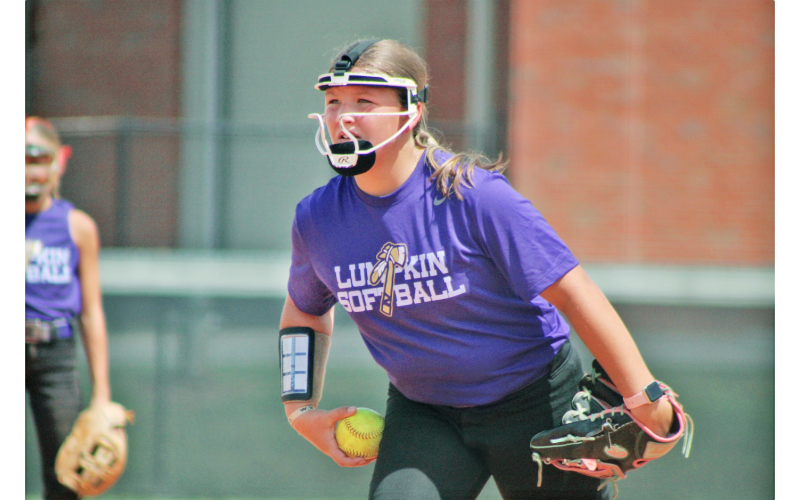 Finley Tardonia steps to the circle as the middle school squad takes on White County.
