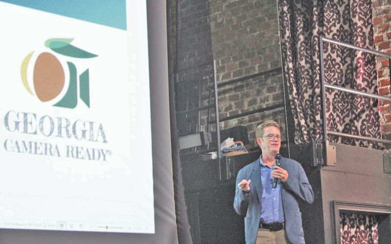 Georgia Film Office Project Manager Craig Dominey addressed members of The Northeast Georgia Mountain Travel Association during an August seminar at The Holly Theatre. “We always encourage community involvement with our industry. If we don’t know what you have, we can’t promote you. That’s the bottom line,” Dominey said.