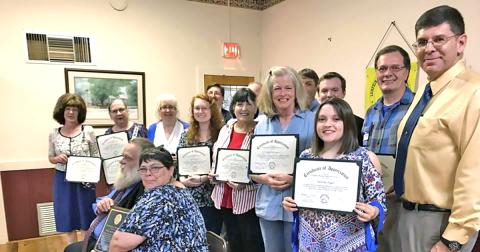 Certificates of Appreciation were presented to the those pictured.