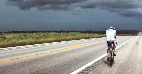 Cyclist Thomas Odom said he has found the motivation to pedal through the mental and physical fatigue by remembering his causes: the Kyle Pease Foundation and Connectability.