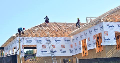 The new Lumpkin County library is quickly emerging on the Morrison Moore Parkway skyline. (Photo by Matt Aiken))