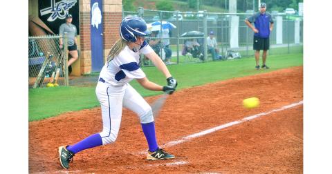 Haley Voyles smacks a bases-clearing, three-run double to help Lumpkin take a 3-0 first inning lead over the Lady Bears. Voyles went 3-for-5 during the game with four RBIs.