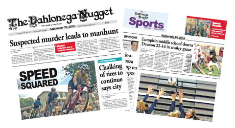 THE SEPTEMBER 25 EDITION OF THE DAHLONEGA NUGGET IS OUT NOW. CHECK OUT THIS WEEK'S ARTICLES