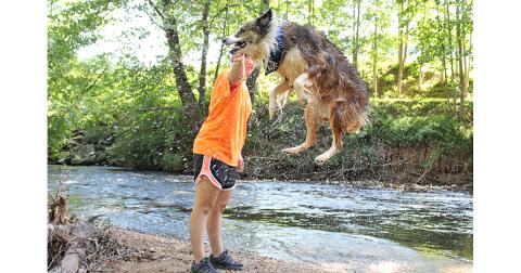 Amy Looby and Sienna the Australian-mix make a great team as new members of the Dahlonega Toss & Fetch Club. 