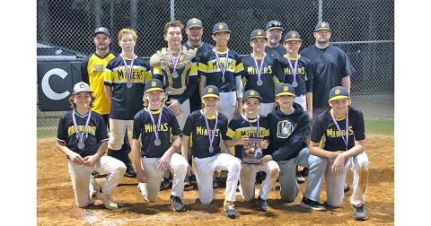 The LC Miners 13U baseball team celebrates winning runner-up honors at the Titan Baseball Tournament on Saturday, Oct. 26. Pictured: (front row, left to right) Brady Beamon, Cullen Wimpy, Landen Marlow, Kendal Lee, Chase Smith and Camron Journigan. (Back row, left to right): Connor Greilich, Andy Schmalen, Alejandro Narvaez, Matthew Reese and Adian Rogers. The LC Miners 13U baseball team is coached by Freddy Beamon, Eric Wimpy, Rodney Lee and Matt Rogers.