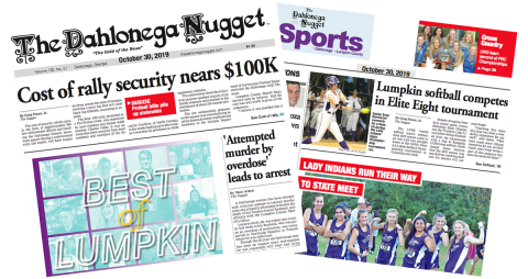THE OCTOBER 30 EDITION OF THE DAHLONEGA NUGGET IS OUT NOW. CHECK OUT THIS WEEK'S ARTICLES