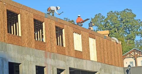 PICTURED ABOVE: Construction is quickly progressing on Roberta Green-Garrett’s hotel project in the downtown historic district. 