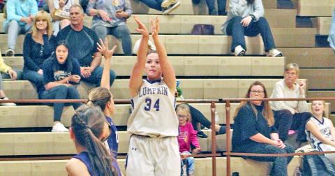 Lumpkin's Madison Powell makes a short jumper on her way to scoring 19 points versus the Union County Lady Panthers last week.