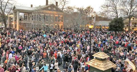 Tourism Director Sam McDuffie said the Lighting of the Square was “definitely bigger than Gold Rush,” and from the looks of this photo he took from the Chamber’s balcony, he could well be right.