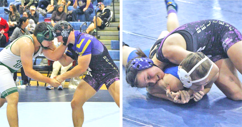 LEFT: Austin Garmany advanced to the GHSA Traditional Wrestling State Championship this past weekend. RIGHT: Charlotte Cunningham joined her teammate Olivia Gilleland in advancing to the State Championship after both wrestled well at Sectionals this past weekend.