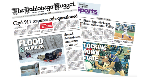 THE FEBRUARY 12 EDITION OF THE DAHLONEGA NUGGET IS OUT NOW. CHECK OUT THIS WEEK'S ARTICLES