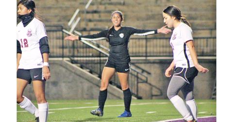 Lady Indians striker Hope Kenney celebrates surpassing former LCHS star Alexis Satterfield to become the all-time leading goal scorer in program history after her first of four goals versus Southeast Whitfield last week.