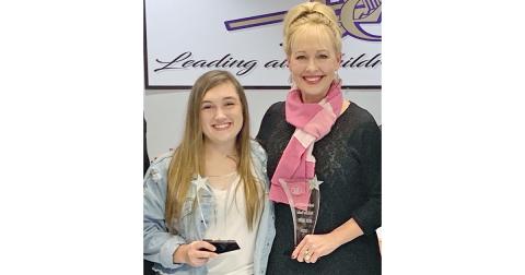 Lumpkin County 2020 STAR Student Katy Carroll stands with her chosen STAR Teacher Betsy Brown.