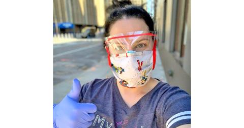 Franklin County native and nurse Joanna Davis Malcom is pictured during her recent mission to New York City to help the city’s overwhelmed hospital system during the coronvirus pandemic.