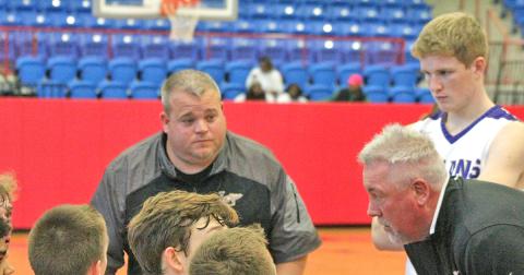 New LCHS boys basketball coach Michael Parker (left) was heavily influenced by his 12 years with retired coach Jeff Steele.