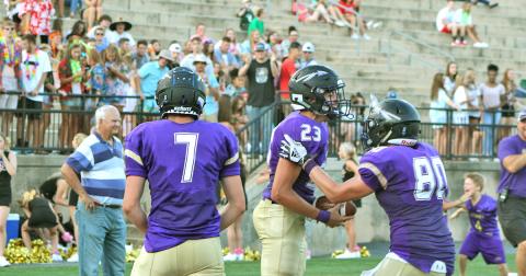 As old rivalries renew with the realignment of Region 7-AAA, the Indians will look for big seasons from players like wide receiver Brian Cunane, Jr. (#23), shown here celebrating a touchdown reception last season.