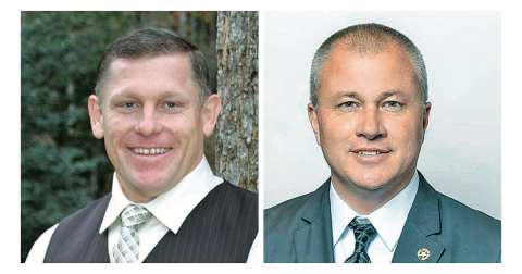 Local sheriff candidates Jack Jones (left) and Stacy Jarrard will face off during the General Primary June 9.