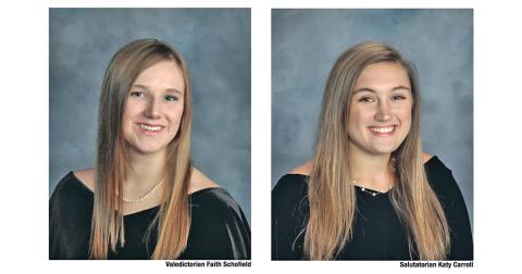 Lumpkin County High School's class of 2020 Valedictorian Faith Schofield and Salutatorian Katy Carroll