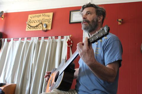 John Grimm is the man behind Vintage Music, a popular stop on the square for the past 33 years.