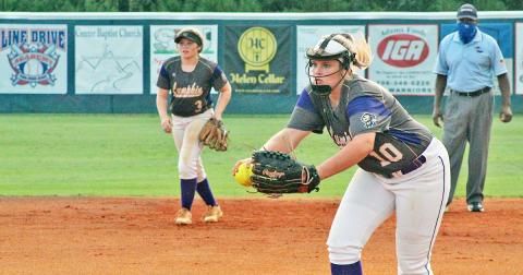 Emmie Graham pitched all nine innings of the LCHS softball team’s extra-inning win over White County, holding the warriors to just three runs. 