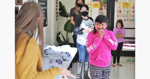 Alondra Amaya-Pineda couldn’t hide her excitement when LCES principal Stacie Gerrells told her and the other Kindness on Wheels nominees that they would be going home with a brand new bicycle.