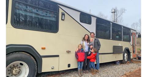 The Garnto’s new home is ready to roll out at any moment as Matt and JoAnna and their children recently made the move into a converted Gillig bus.
