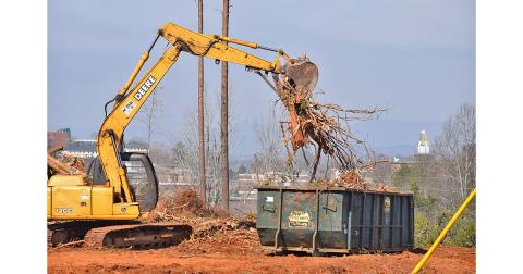 Clearing ground on Crown Mountain