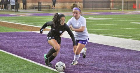 Jessica Ramirez looks to retain possession and advance the ball past midfield. Ramirez and the rest of the Indians’ defense held on for its second clean sheet in a row, winning 3-0 on Friday after a 9-0 win one day earlier.