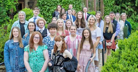 Class of 2021 includes (back row) Paula Cooper, Luke Schofield, Robb Nichols, (fourth row) Anna Isaacs, Don Sosebee, Anna Sheppard, Mary Mullinax, Sydney Pierce, Karson Price, Emma Gilstrap, Chase Cotware, Zoe Anderson, Tammy Soles, (third row) Lexi Pierce, Dylan Henshcen, Audrey Hoch, Carder Dockery, (second row) Lucy Basso, Ben Thompson, Courtney Voss, Kylee Abercrombie, Sydney Moore, (front Row) Morgan Tatum, Malaya Brown, Clara Waters, Madison Myers. Not pictured: Tavion Lawrence and Jack Lowry.