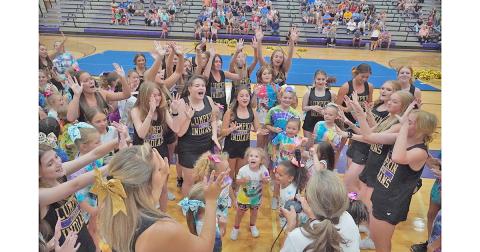 Exuding the spirit of the camp’s namesake, Annah Faith Robinson, the cheerleaders at Annah’s Little Indians Cheer Camp ended the camp by “Going Bananas,” a tradition that has carried on through generations of Lumpkin cheerleaders.