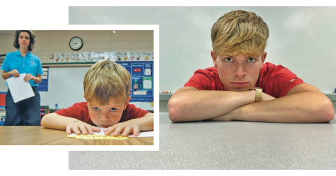 The Nugget was around for Nic Anderson’s first day of school at Lumpkin County in 2008. It was then that a slightly bleary eyed kindergartener arrived at the classroom of Staci Head and Jennifer Barrett and looked into the camera of Nugget reporter Matt Aiken. Last month, Anderson reenacted that photo.