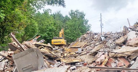 The old city school was demolished last week after asbestos was removed from the aging building.